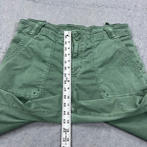 American Eagle Stovepipe Jeans Womens 14 Green Lyocell High Waist Wide Leg Pants - Picture 10 of 16